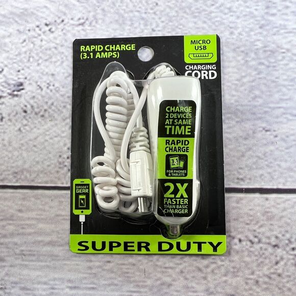 Micro-USB 3.1A Rapid Charging Cord +USB Port Fast Charger 12v Car Outlet Adapter - Picture 2 of 10